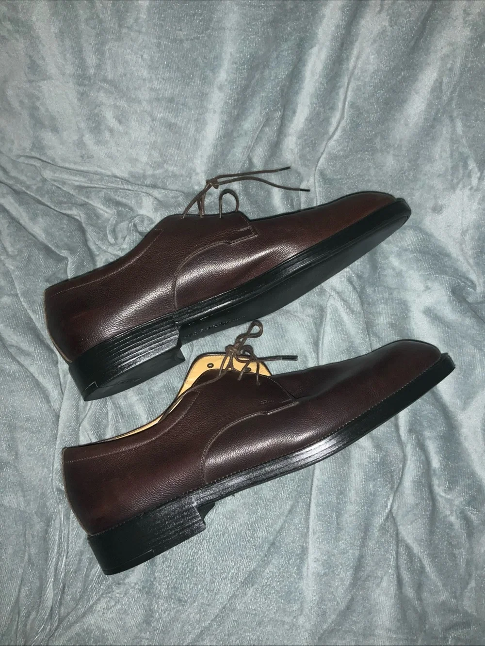Salvatore Ferragamo Men’s oxfords comfy sole pebble leather Shoes. Sz. 13 E.